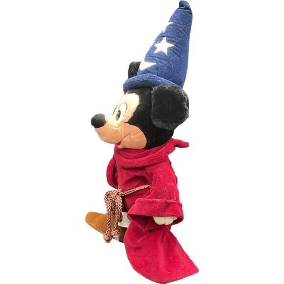 Disney Sorcerers Apprentice Mickey Mouse Plush Toy In Red Robe & Wizard Hat 17" - Picture 5 of 7